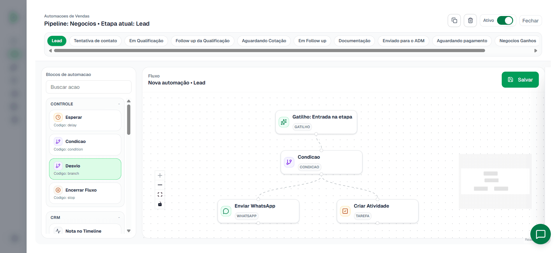 Builder de Automações